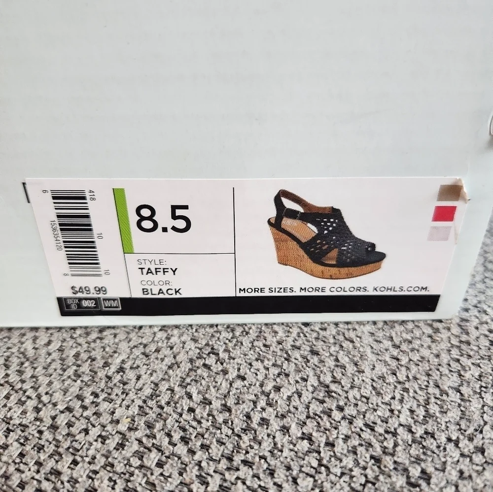 Sonoma Taffy Women's Black Woven Wedge Platform Sandals Size 8.5
